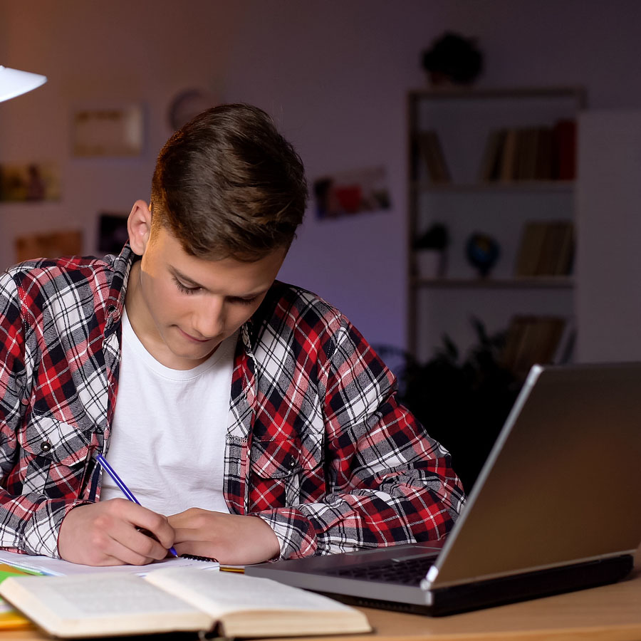 Teenage Boy Doing Homework